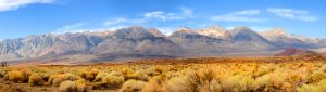 Panorama of the southern tip of the Sierra Nevada Mountains loca